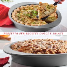 Forma stampo da forno tortiera in acciaio anti aderente teglia 24.5cm pastiera