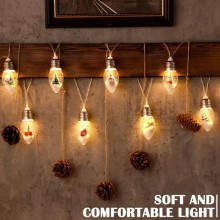 Catena luminosa natalizia tenda 6m LED 40 lampadine luce calda e personaggi