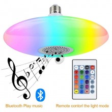 Lampadina LED bluetooth ufo luce bianca RGB lampada 48W cassa altoparlante music