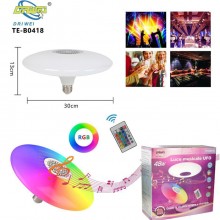 Lampadina LED bluetooth ufo luce bianca RGB lampada 48W cassa altoparlante music