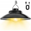 Lampada campeggio LED plafoniera ricaricabile luce calda 3000K Portatile gancio