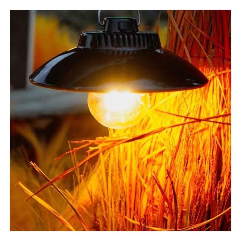 Lampada campeggio LED plafoniera ricaricabile luce calda 3000K Port...