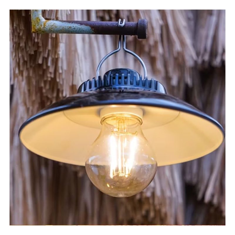 Lampada campeggio LED plafoniera ricaricabile luce calda 3000K Port...