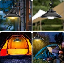 Lampada campeggio LED plafoniera ricaricabile luce calda 3000K Portatile gancio