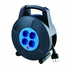 Prolunga Elettrica con Avvolgicavo 5-10 mt,4 Prese Polivalenti (Schuko + 10/16A)