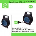 Prolunga Elettrica con Avvolgicavo 5-10 mt,4 Prese Polivalenti (Schuko + 10/16A)
