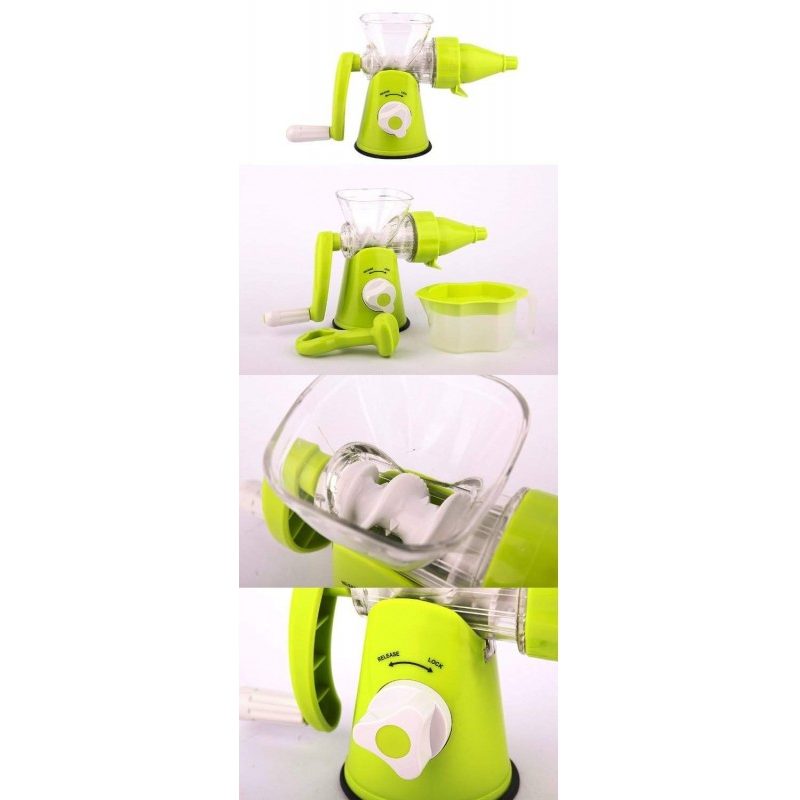 Spremiagrumi Centrifuga Manuale a manovella spremi agrumi per frutta e verdura - Bianco e Verde
