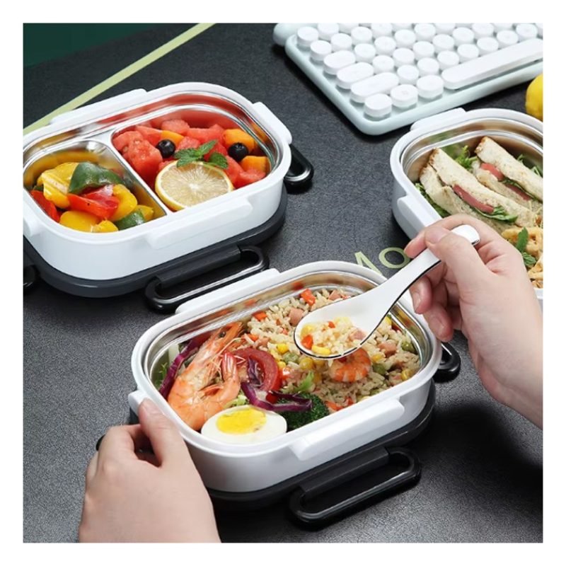Portavivande Ermetico 1.7l Contenitore Inox Contenitore Porta Pranz...