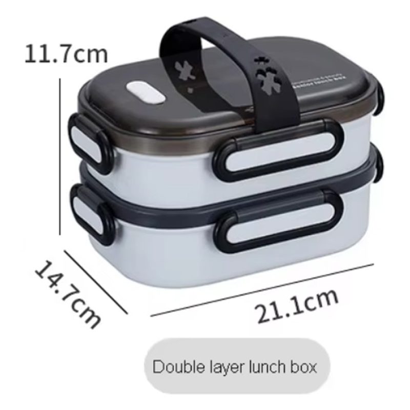 Portavivande Ermetico 1.7l Contenitore Inox Contenitore Porta Pranz...