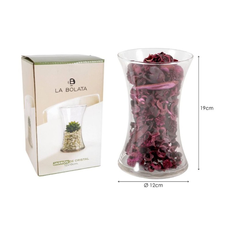 Vaso in vetro 20-25 cm Trasparente Elegante Per Fiori Piante anfora arredo