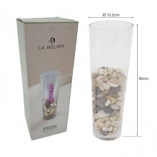 Cilindro In Vetro Trasparente Diametro 10 Cm Alto 30/35 Cm vaso fiori piante