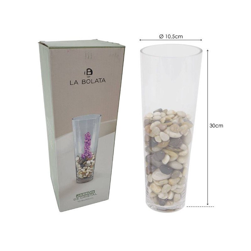 Cilindro In Vetro Trasparente Diametro 10 Cm Alto 30/35 Cm vaso fiori piante