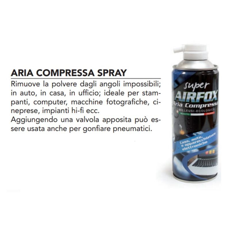 Fox Italy Aria compressa spray bomboletta 400 ml bombola per pulizi...