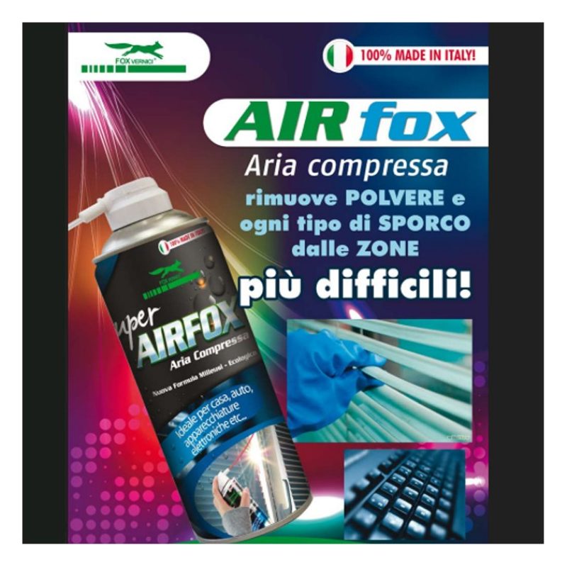 Fox Italy Aria compressa spray bomboletta 400 ml bombola per pulizi...