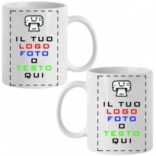 Tazza Personalizzata in Ceramica Bianca 350 ml con Foto o Dedica, Stampa DTF Lavabile, Idea Regalo