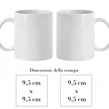 Tazza Personalizzata in Ceramica Bianca 350 ml con Foto o Dedica, Stampa DTF Lavabile, Idea Regalo