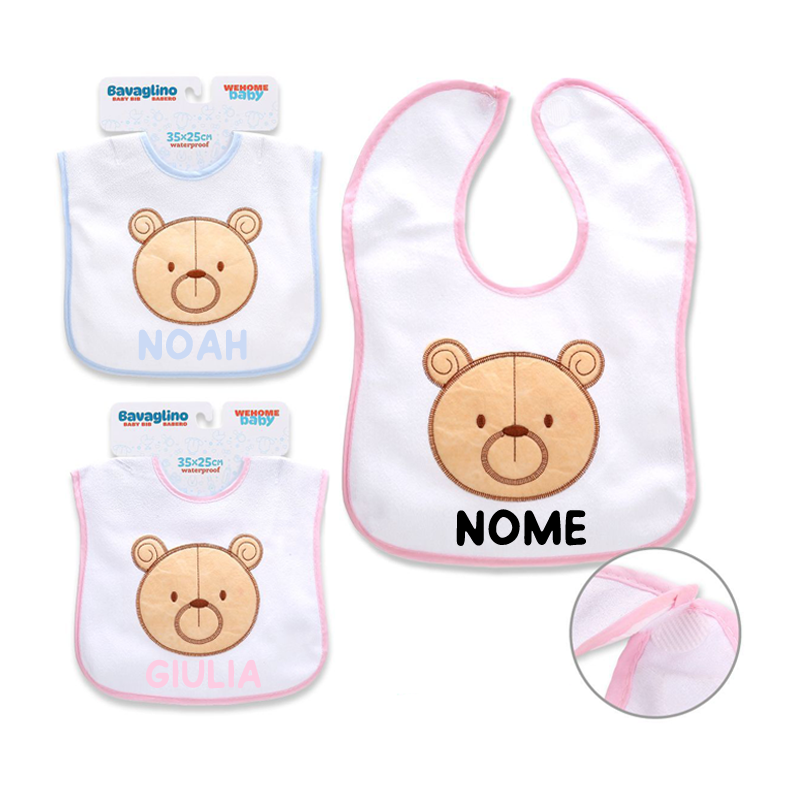 Bavaglino Personalizzato per Neonati con Nome, Stampa DTF, Impermeabile in Poliestere, Idea Regalo Nascita