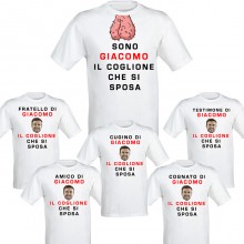 Maglietta Uomo,T-Shirt Personalizzata con foto e nome Frontale Divertente, per Addio al Celibato,Idea Regalo Matrimonio