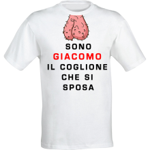Maglietta Uomo,T-Shirt Personalizzata con foto e nome Frontale Divertente, per Addio al Celibato,Idea Regalo Matrimonio
