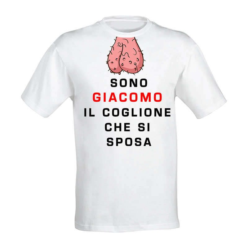 Printolo Maglietta Uomo,T-Shirt Personalizzata con foto e nome Fron...