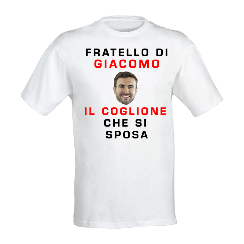 Printolo Maglietta Uomo,T-Shirt Personalizzata con foto e nome Fron...
