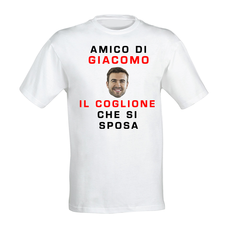 Printolo Maglietta Uomo,T-Shirt Personalizzata con foto e nome Fron...