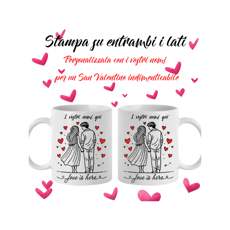 Printolo Tazza in ceramica bianca Personalizzabili con nomi testo, ...