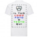 Maglietta Personalizzabile,T-Shirt da Personalizzare con Stampa DTF sul retro, personalizza con Foto Loghi e Scritte