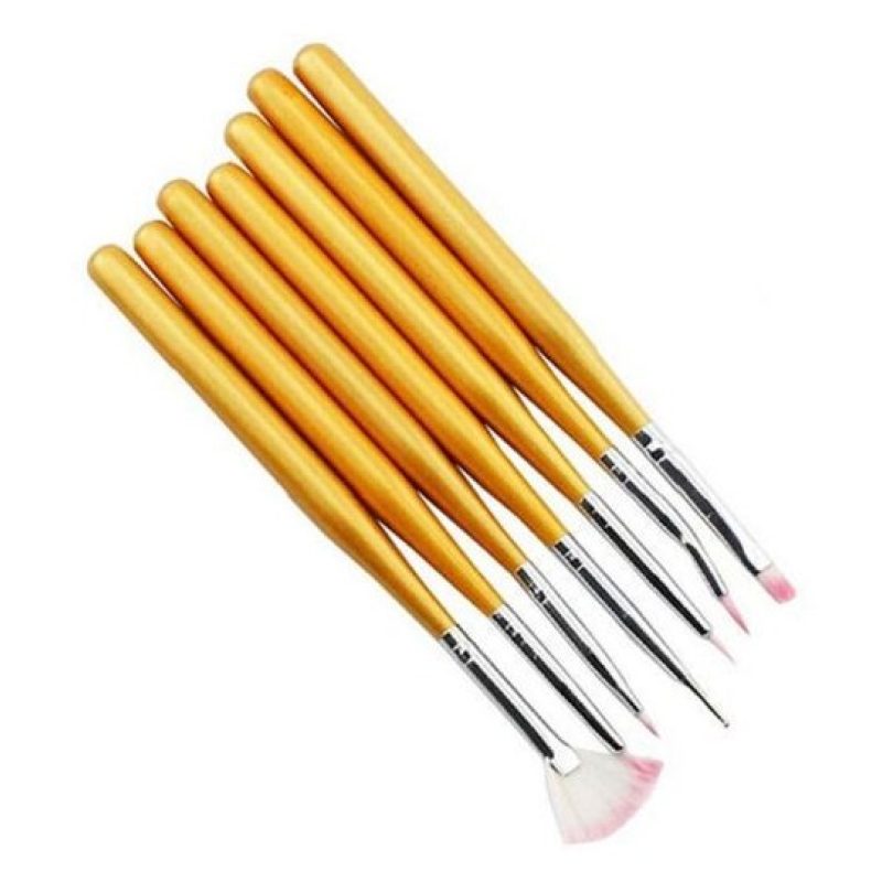 7 pennelli nail art ricostruzione unghie mani kit decorazione manicure piedi