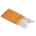 7 pennelli nail art ricostruzione unghie mani kit decorazione manicure piedi