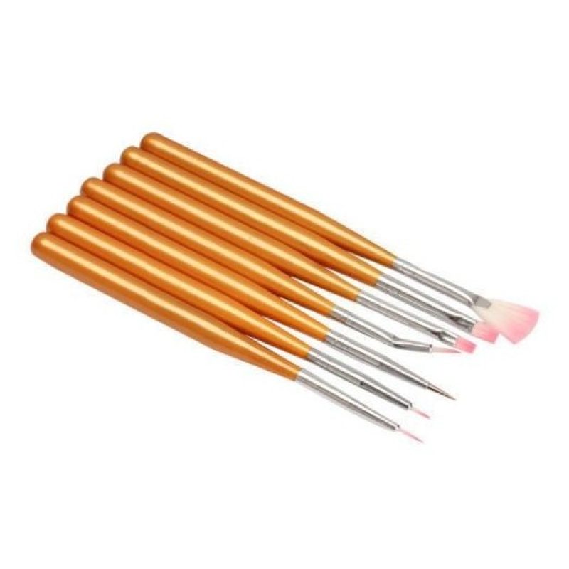 7 pennelli nail art ricostruzione unghie mani kit decorazione manicure piedi