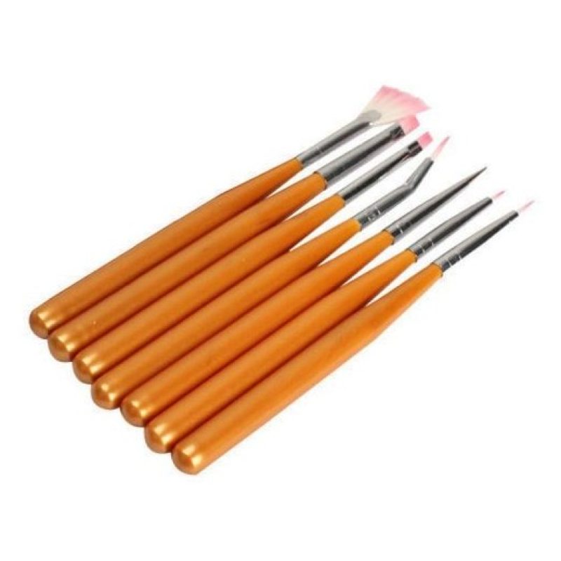 7 pennelli nail art ricostruzione unghie mani kit decorazione manicure piedi