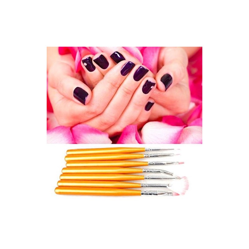 7 pennelli nail art ricostruzione unghie mani kit decorazione manicure piedi