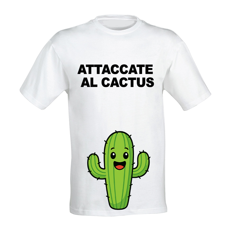 T-shirt divertente personalizzata in cotone bianco 100% stampa DTF Made in Italy idea regalo originale unisex premium