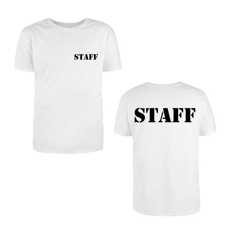 Printolo T-shirt STAFF personalizzata in cotone bianco 100% con nom...