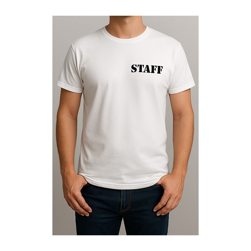 Printolo T-shirt STAFF personalizzata in cotone bianco 100% con nom...
