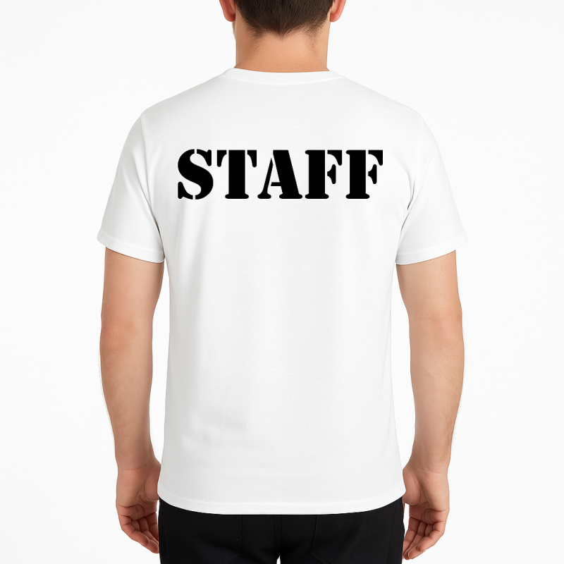 Printolo T-shirt STAFF personalizzata in cotone bianco 100% con nom...