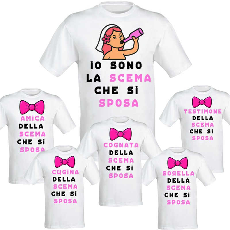 Maglietta Donna T-Shirt Personalizzata con Stampa Divertente, per Addio al Nubilato Idea Regalo Matrimonio Sposa