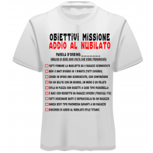 Gioco Addio al Nubilato,Maglietta con Lista di Missioni Divertenti da Svolgere, Idea Regalo Originale per Futura Sposa, T-Shirt