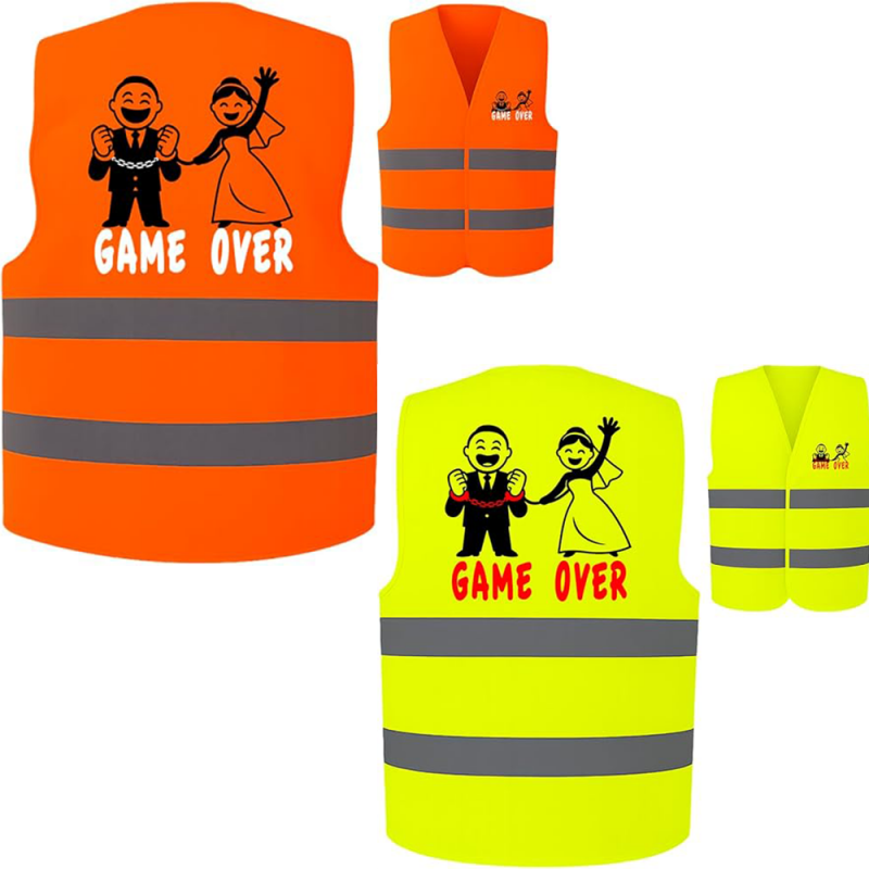 Gilet Addio al Celibato Uomo Gadget Divertente Futuro Sposo - Idea Regalo con Scritta Game Over per Matrimonio