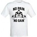Maglietta No Pain No Gain, T-Shirt Motivazionale per Palestra e Fitness, Stile Vintage con bilanciere, Idea Regalo Sportivi