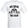 Printolo Maglietta No Pain No Gain, T-Shirt Motivazionale per Pales...