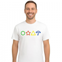 Maglietta Gamer Simbolo Cerchio Triangolo Ombrello e Stella, T-Shirt Game Manica Corta, Idea Regalo Amanti del Genere