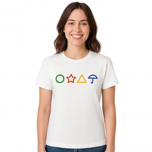 Maglietta Gamer Simbolo Cerchio Triangolo Ombrello e Stella, T-Shirt Game Manica Corta, Idea Regalo Amanti del Genere