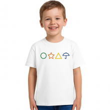 Maglietta Gamer Simbolo Cerchio Triangolo Ombrello e Stella, T-Shirt Game Manica Corta, Idea Regalo Amanti del Genere