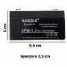 Batteria Ricaricabile al Piombo 6V 1,2Ah UPS solare allarme videosorveglianza