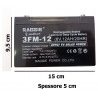 Batteria Ricaricabile 6V 12Ah al Piombo UPS solare allarme videosorveglianza
