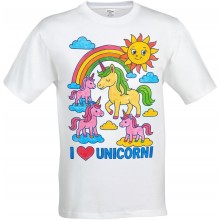 T-shirt da colorare Unicorni Magici per bambini con 12 pennarelli lavabili, 100% cotone, regalo creativo
