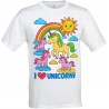 Printolo T-shirt da colorare Unicorni Magici per bambini con 12 pen...