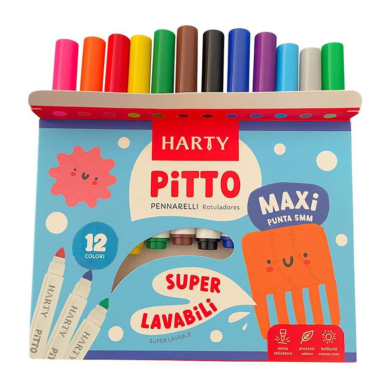 Printolo T-shirt da colorare Unicorni Magici per bambini con 12 pen...